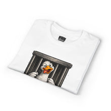 Load image into Gallery viewer, Silly Duck Behind Bars T-Shirt — "Got Too Silly" Funny Graphic Tee