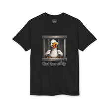Load image into Gallery viewer, Silly Duck Behind Bars T-Shirt — "Got Too Silly" Funny Graphic Tee