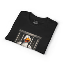 Load image into Gallery viewer, Silly Duck Behind Bars T-Shirt — "Got Too Silly" Funny Graphic Tee