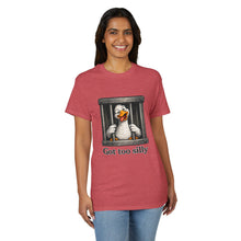 Load image into Gallery viewer, Silly Duck Behind Bars T-Shirt — "Got Too Silly" Funny Graphic Tee