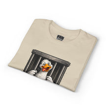Load image into Gallery viewer, Silly Duck Behind Bars T-Shirt — "Got Too Silly" Funny Graphic Tee
