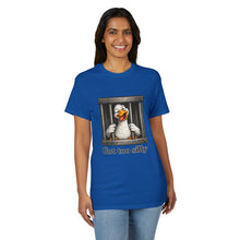 Load image into Gallery viewer, Silly Duck Behind Bars T-Shirt — "Got Too Silly" Funny Graphic Tee