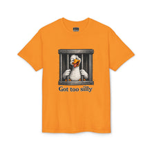 Load image into Gallery viewer, Silly Duck Behind Bars T-Shirt — "Got Too Silly" Funny Graphic Tee
