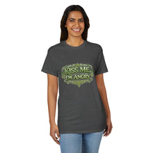 Load image into Gallery viewer, Kiss Me I'm Angry T-Shirt — Funny St. Patrick’s Day Green Graphic Tee

