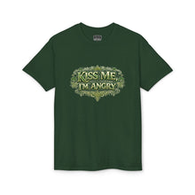 Load image into Gallery viewer, Kiss Me I'm Angry T-Shirt — Funny St. Patrick’s Day Green Graphic Tee

