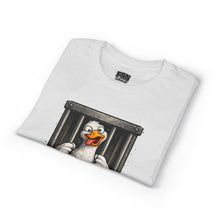Load image into Gallery viewer, Silly Duck Behind Bars T-Shirt — "Got Too Silly" Funny Graphic Tee
