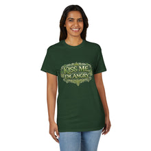 Load image into Gallery viewer, Kiss Me I'm Angry T-Shirt — Funny St. Patrick’s Day Green Graphic Tee
