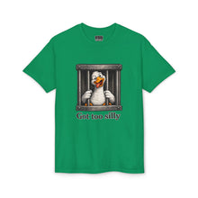 Load image into Gallery viewer, Silly Duck Behind Bars T-Shirt — "Got Too Silly" Funny Graphic Tee
