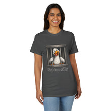 Load image into Gallery viewer, Silly Duck Behind Bars T-Shirt — "Got Too Silly" Funny Graphic Tee
