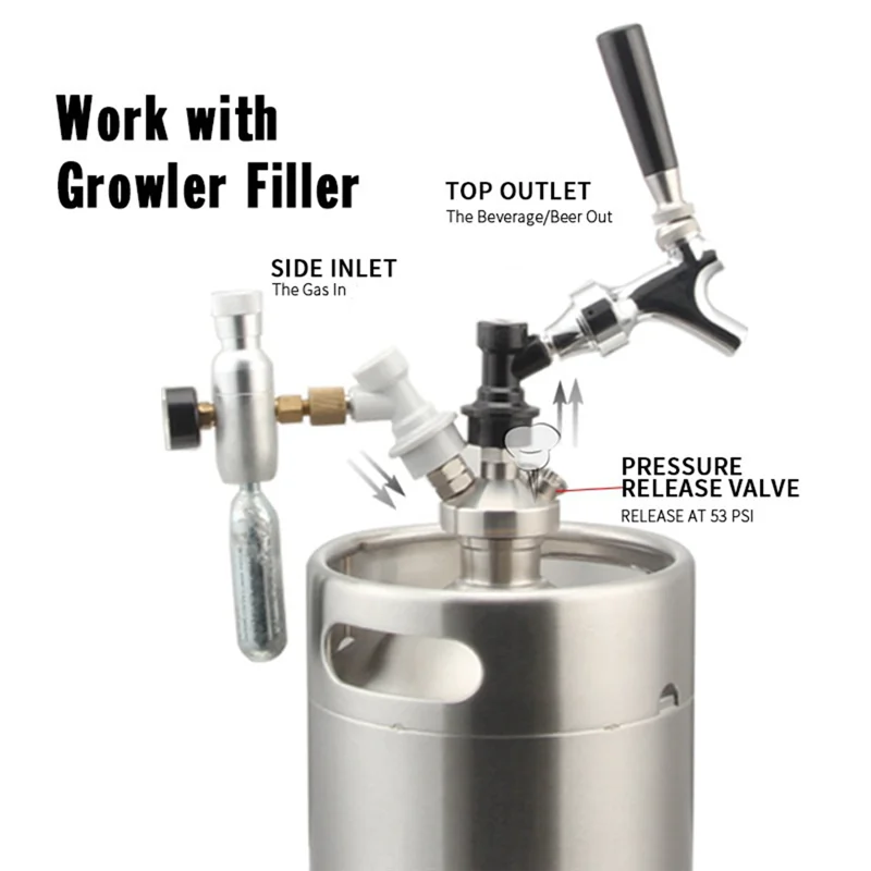 The New Mini Keg Spear Mini Growler Tap Dispenser, With 12Inch Hose For 2L/3.6L/5L Homebrew Beers Tool Wine Tap Dispenser