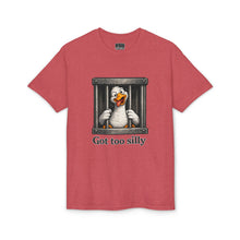Load image into Gallery viewer, Silly Duck Behind Bars T-Shirt — "Got Too Silly" Funny Graphic Tee
