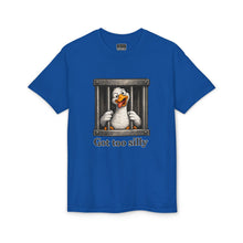 Load image into Gallery viewer, Silly Duck Behind Bars T-Shirt — "Got Too Silly" Funny Graphic Tee

