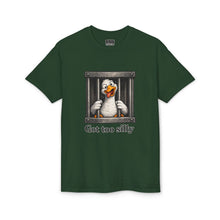 Load image into Gallery viewer, Silly Duck Behind Bars T-Shirt — "Got Too Silly" Funny Graphic Tee
